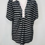 Bette And Court Horizontal Strip Top Professional Collared Shirt Gray Size XL Photo 1