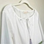 Tory Burch Madeline Sequin Peasant Blouse 100% Cotton Size 6 Photo 6