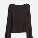 Madewell Ribbed Long Sleeve Boatneck Too Size M Medium Jet Black Photo 5