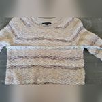 American Eagle Outfitters Cream and Brown Crew Neck Sweater Size S Photo 6