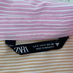 ZARA  Colorblock Striped Shirt Sz Small Pink Orange White Photo 8
