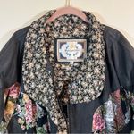 Vintage Paris Sport Club Black Leather Floral Patchwork Jacket Large Boho Photo 1
