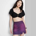 Wild Fable Women's Purple Coated Mid-Rise Notch Front Denim Mini Skirt Size 2 Photo 1