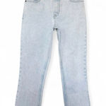 Abercrombie & Fitch A & F Mom Jean Light Blue Denim Raw Hem Straight Jeans 26 Photo 0