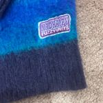 Madhappy  Fuzzy Knits Mohair Blue and Purple Striped V-neck Cardigan Small EUC Photo 3