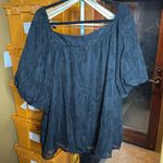 Mincib Summer Flowy Chiffon Loose Fit Square Neck Puff Sleeve Blouse Size 2X Black Photo 8