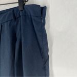 ASOS  Navy Blue Lyocell High Rise Pleated Front Side Zip‎ Wide Leg Crop Pants 12 Photo 2