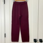 Naadam Cashmere Cropped Pants High Waisted Straight Leg Maroon Burgundy Size XXS Red Photo 6