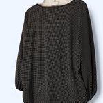 Adrianna Papell  black and white polka dot blouse with puffy sleeves M Photo 1