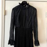 Mac Duggal  49627 Long Sleeve Embroidered Midi Dress Black Size 0 UB Photo 3