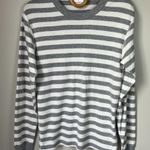 Hanna Andersson Striped Long Sleeve Organic Cotton Pajama Top Women's XS Gray Photo 0