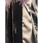 Sheared Mink and Farmed Fox Real Fur Coat Jacket Lush Luxury Purple Black Size 8 Photo 11