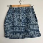 Free People School Daze Tribal Denim Mini Button Fly Skirt Photo 6