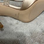 Nine West Fantasy 7 champagne satin stiletto Heels with rhinestone Straps Photo 4