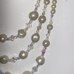 NWT Vintage 3 Strand Swarovski Crystals & Fresh Water Pearl Necklace White Photo 4