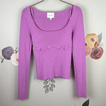 Pink Rose Ribbed Scoopneck Pink Cropped Top - Size - Small Photo 0