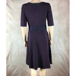 Eshakti Cotton Purple Knit Dress with Contrast Trim Size 8 Photo 3