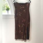 Urban Outfitters  UO Samara Mesh Strapless Midi Dress XL Brown Floral Whimsigoth Photo 1