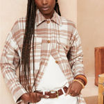 Banana Republic Oversized Plaid Shirt Jacket Sz Medium Petite Photo 0