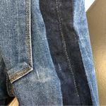 frame denim Le High Skinny Crop Two Tone Denim Panel Jeans Kenya Navy Blue sz 24 Photo 8