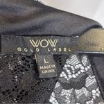 Wow Gold Label Black Ruffle Lace Silk Mockneck Full body Jumpsuit Size Large Photo 11