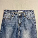 S.O.N.G. Jeans Wide Leg Ankle Crop Size 7 / 28 Raw Hem Relaxed Fit Faded Wash Blue Photo 2