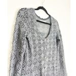 Free People Beach Love Song Crochet Duster Cardigan Size XS Gray Button Front Photo 6