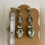 NWT Crystal Drop Statement Earrings Silver Photo 4