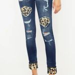 KanCan Jeans NWT Vienna Super Skinny Stretch Distressed Animal Print Size 5/26 Blue Photo 0