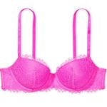 Victoria's Secret Victoria’s Secret DREAM ANGELS Lightly Lined Lace Demi Bra 34DD Pink Berry Photo 0