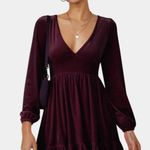 Maroon Velvet Dress Red Photo 0