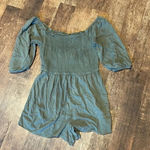 SO Olive Green Smocked Romper / Medium Photo 0