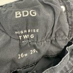 BDG  Size 26x29 Jeans Black Dark Wash‎ Raw Hem high Rise Twig Skinny Ankle Denim Photo 5
