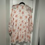 Vince Camuto NWT Size S White Floral Ruffle Flowy Long Sleeve Sheer Mini Dress Photo 9