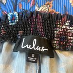 Lulus  wide leg floral blue and black pants | small Photo 3