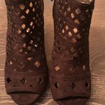 Lane Bryant Black Laser Cut Heels with Zip Back, Size 9 Photo 2