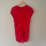 CAbi Women’s Short Sleeve Red Body-con Shirt Dress w/ Adjustable Sleeves Medium Photo 1