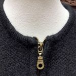 Pierre Cardin  L SWEATER BLACK CARDIGAN WOOL FULL ZIP Vtg Photo 1