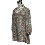 None Vintage Y2k Retro Sheer Paisley Pintuck Peasant Blouse Tunic Beqch Boho Hippie M Photo 3