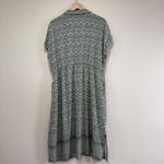 Lucky Brand Short Sleeve Midi Shirt Dress Sz 1X Pockets Rayon Green Garden Party Photo 9