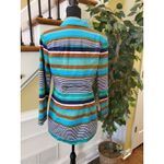 Live a Little  Lined Cotton Green Striped Light Weight Trench Style Coat L Photo 4