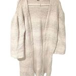Free People  XS Cream Cashmere Silk Blend Open Front Puff Sleeve Cardigan Sweater Photo 0