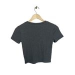 Forever 21 NWOT Ribbed Knit Cropped Baby Tee in Grey Size S Photo 3