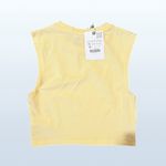 ZARA NWT  Stretch Cotton Crop Top in Yellow, Size XS Photo 1