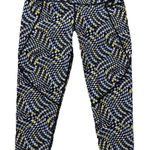 Sweaty Betty  Women's Power Crop Legging Blue Yellow Geometric Size 6 Photo 0