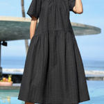 Wyatt Wylde Seersucker Arden Dress Black Size M Size M Photo 1