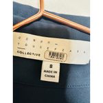 OSMAN YOUSEFZADA Blue Twill Ruffle Button Front Parachute Sleeve Shirt Dress 8 Photo 8