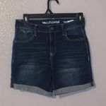 Wall Flower  The Irresistible Fit Stretchy Folded Hem Jean Shorts Blue Denim Photo 0