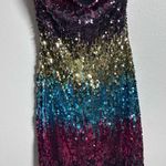 Main Strip Women Strapless Sparkling Sequin Party Dress Size Medium. Photo 1
