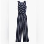 Chico's Collection Women's Jumpsuit Sz 16 Large Sleeveless Striped Navy White # Blue Photo 1